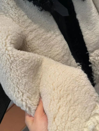 🧥 Women’s Fur Patchwork Jacket – Thick Winter Streetwear Coat