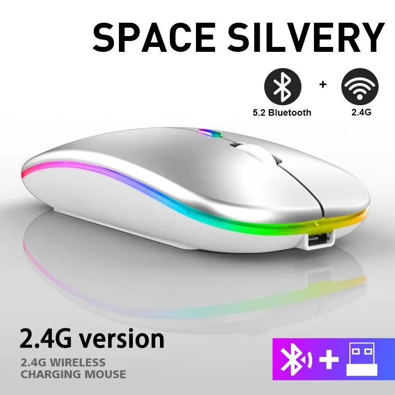 🖱️ Glomexia RGB Wireless Rechargeable Mouse (3600 DPI)