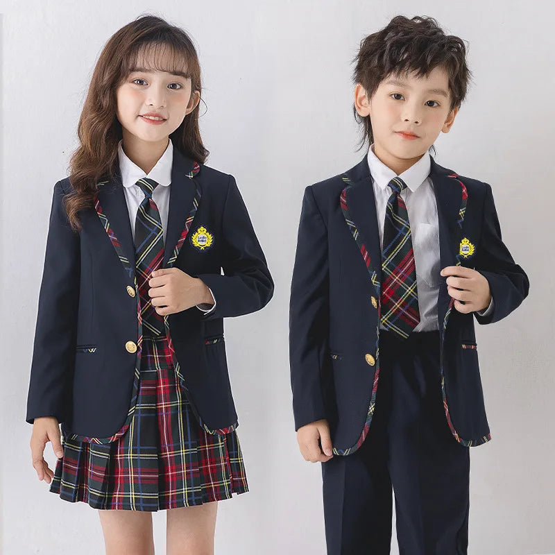 Kids Plaid Coat Set – Autumn Casual Outfit