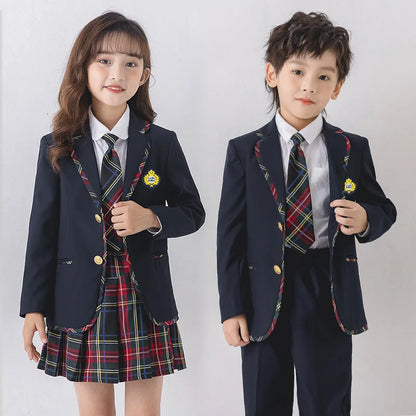 Kids Plaid Coat Set – Autumn Casual Outfit