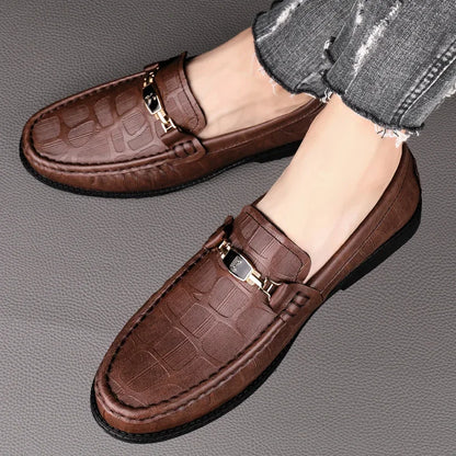 Men Genuine Leather Loafers 👞 | Breathable Slip-On Comfort