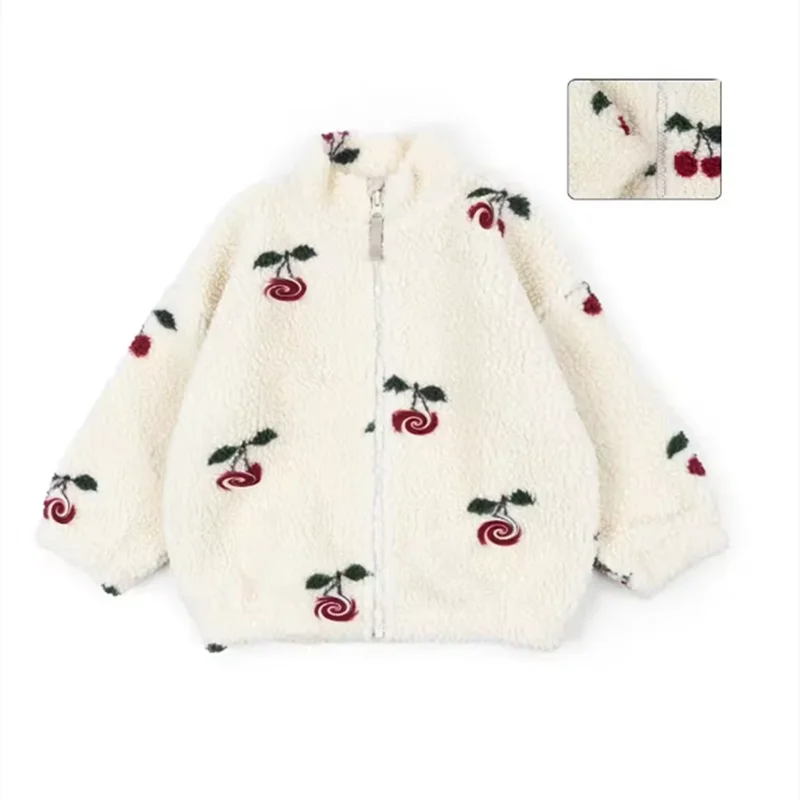 Premium Lambswool Kids Winter Jacket | Warm Cherry Coat | GLOMEXIA