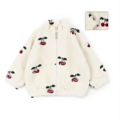 Premium Lambswool Kids Winter Jacket | Warm Cherry Coat | GLOMEXIA