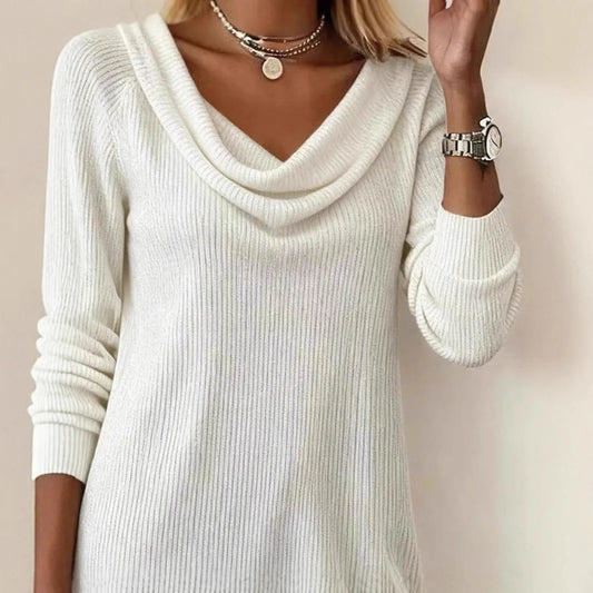 ✨ Women’s A-Line Loose Knee-Length Dress – Long Sleeve Classic Style