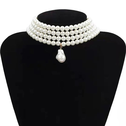 Premium Layered Baroque Pearl Choker Necklace