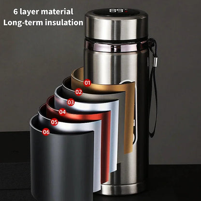 🌡️ Stainless Steel LED Temperature Thermos Bottle (500ML–1L) 💧✨