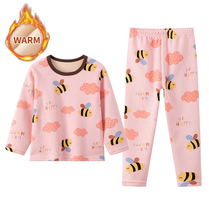 🧸 Kids Winter Print Pajama Set – Soft Full Sleeve Sleepwear