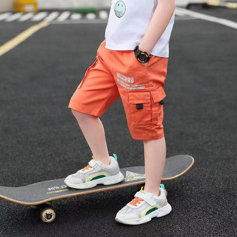 Boys Summer Casual Letter Print Shorts (4–14 Years)