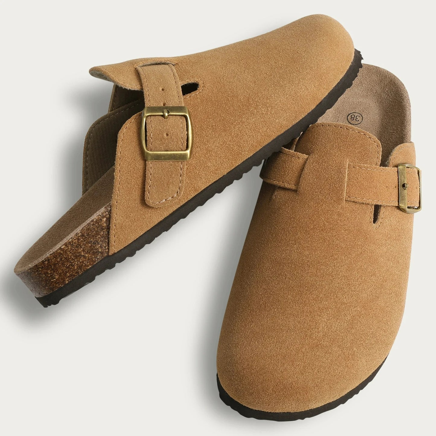 🥿 Women’s Cork Suede Mules Slippers – Classic Outdoor Comfort Shoes