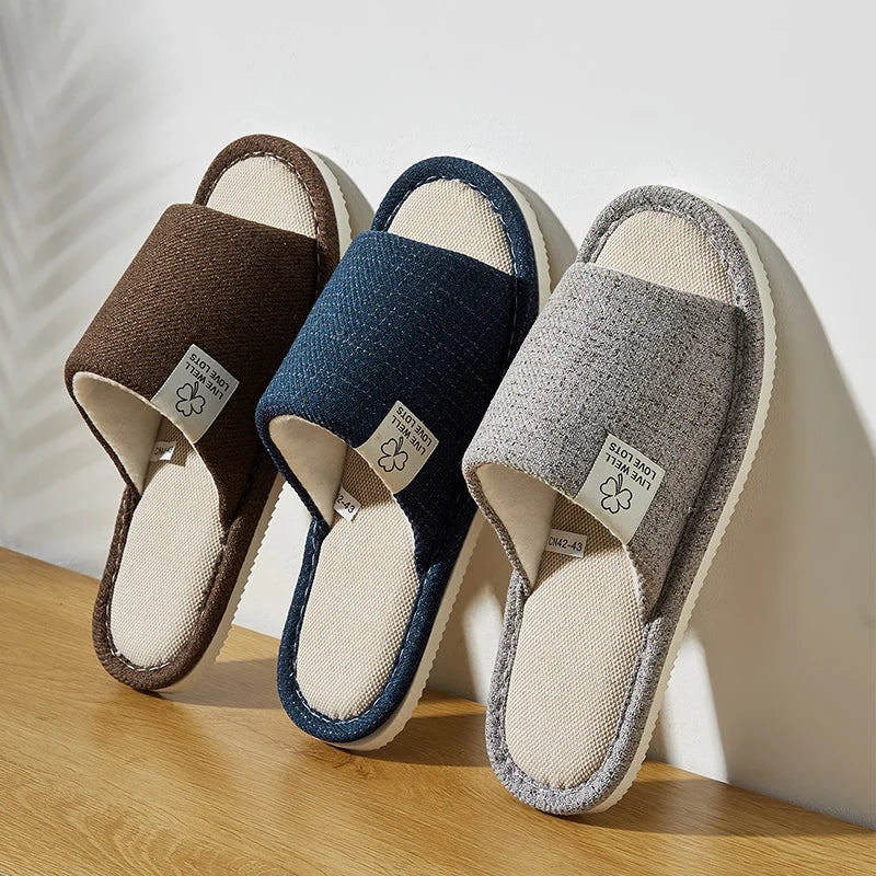 🩴 Men’s Hemp Fabric Indoor Slippers 🌿