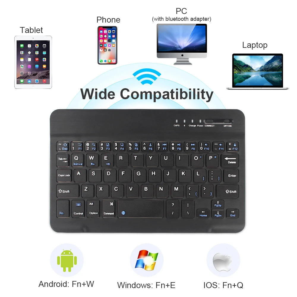 Glomexia Wireless Bluetooth Mini Keyboard – Rechargeable Multi-Device Keyboard
