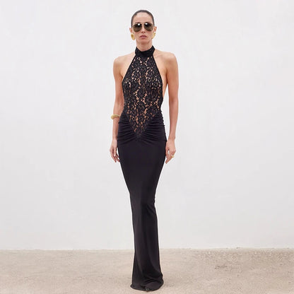Women Sleeveless Turtleneck Bodycon Maxi Dress