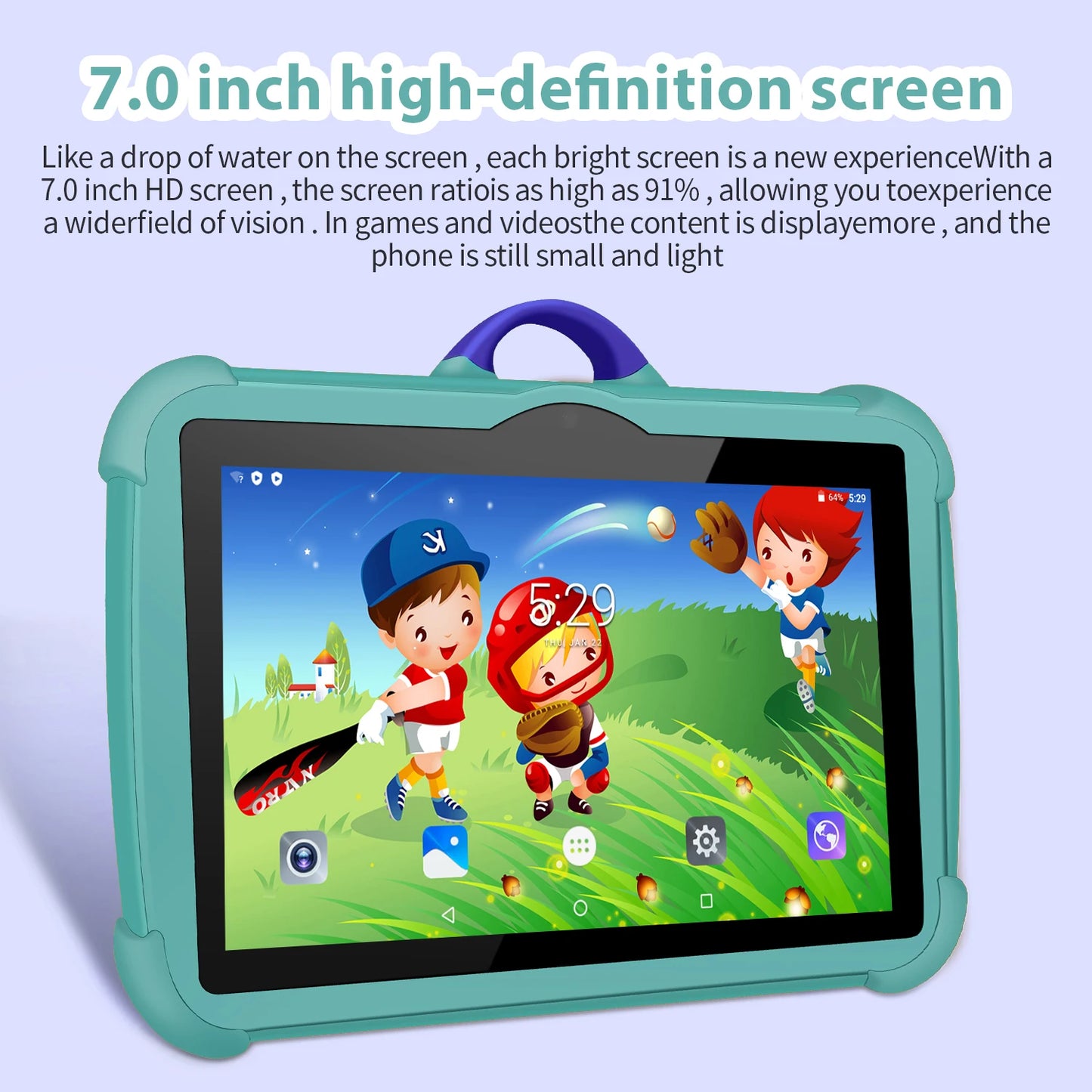 Smart Kids 7″ Android Tablet 🎮📱 | 4GB RAM 64GB | Learn & Play – Glomexia