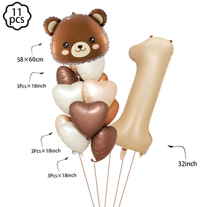 Premium Teddy Bear Birthday Balloon Decoration Set