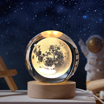 3D Moon Crystal Ball Night Light