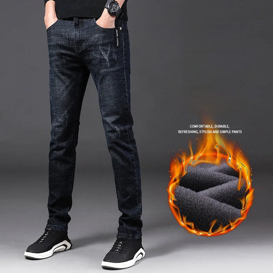 👖🔥 Glomexia Men’s Winter Thermal Fleece Jeans