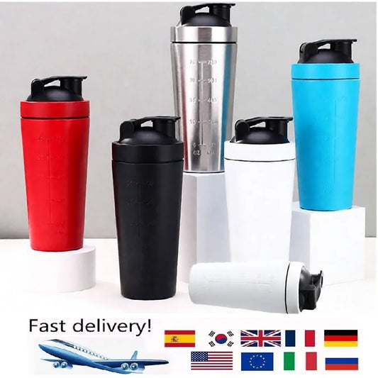 🥤 Stainless Steel Protein Shaker Bottle – Leak Proof Gym Fitness Cup