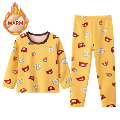 🧸 Kids Winter Print Pajama Set – Soft Full Sleeve Sleepwear