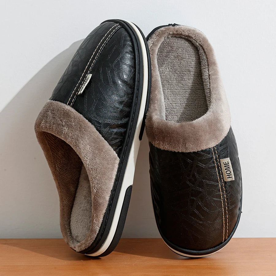 Glomexia Men Winter Plush Slippers ❄️ | Warm Bedroom Shoes