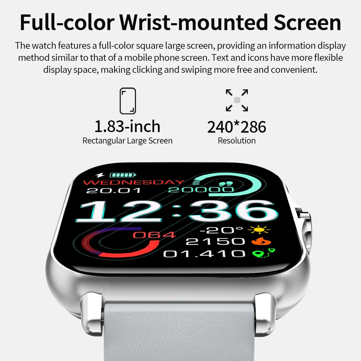 Bluetooth Call Smart Watch – 1.83” Touch Fitness Tracker