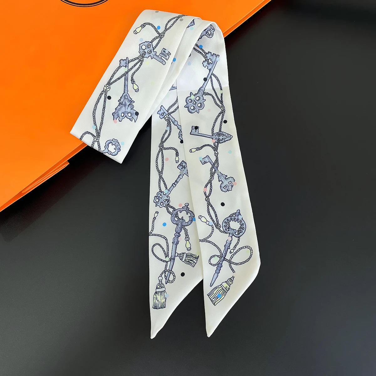 🧣 Glomexia Silk Print Hair Scarf – Elegant Women Fashion Wrap ✨