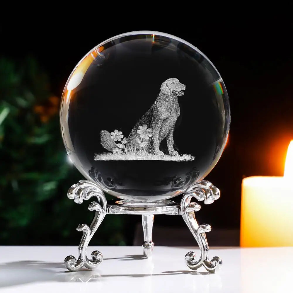 3D Solar System Crystal Ball with Stand