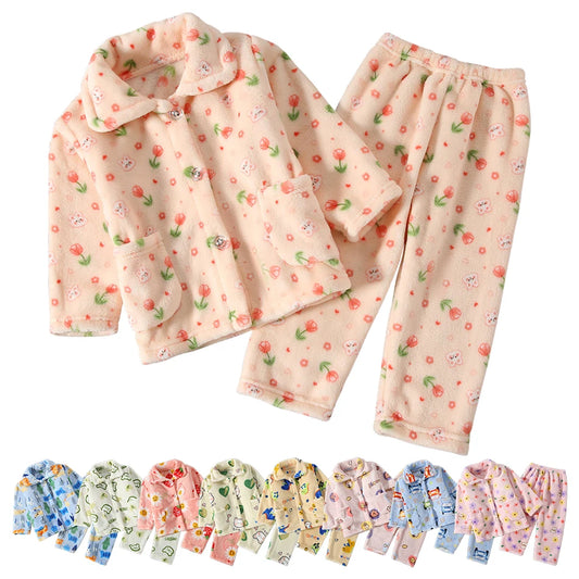 Premium Kids Coral Fleece Winter Pajama Set
