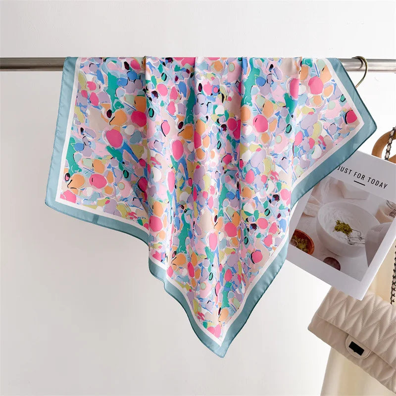 Women’s Luxury Floral Printed Silk Scarf
