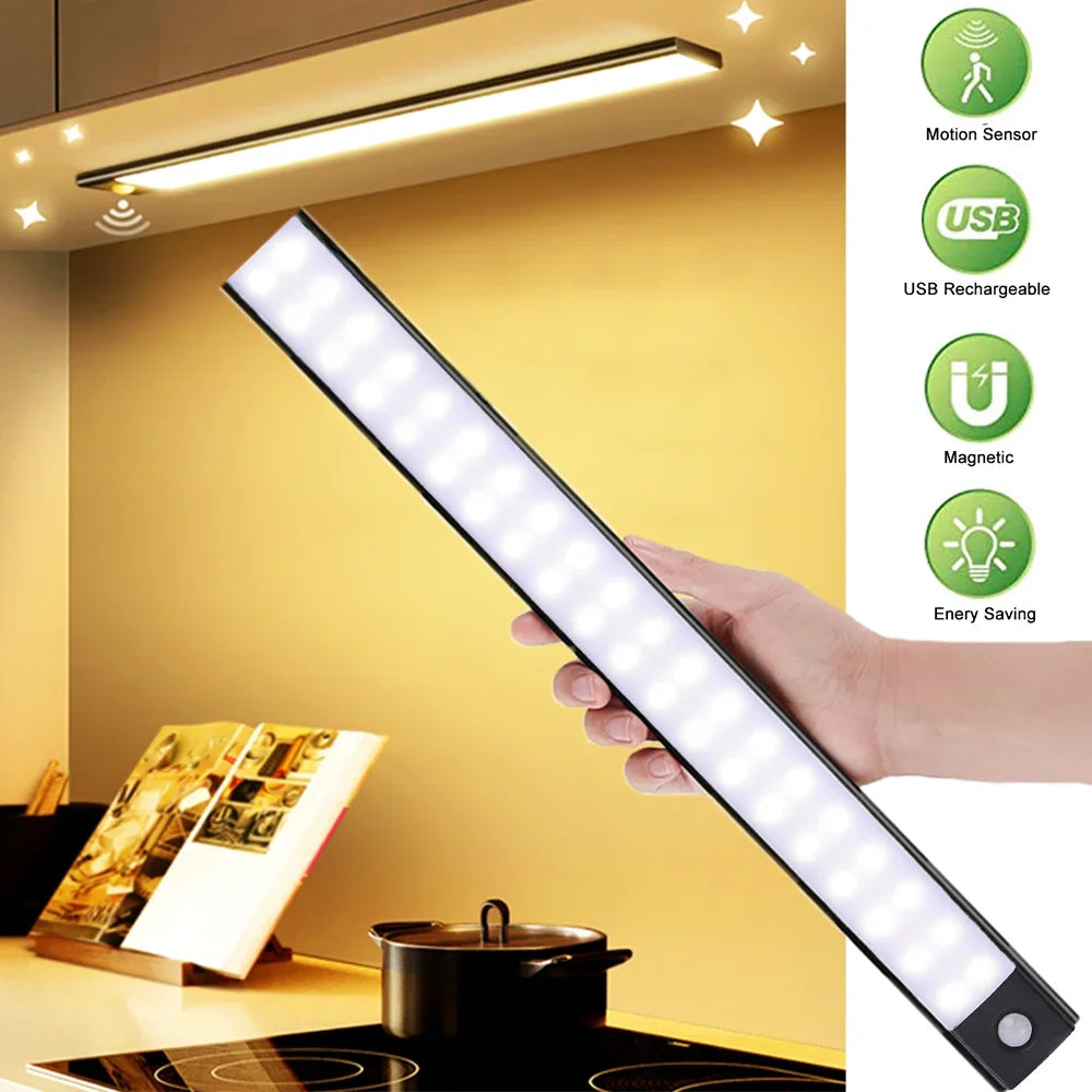 🌙💡 USB Motion Sensor Cabinet Light | Rechargeable ✨