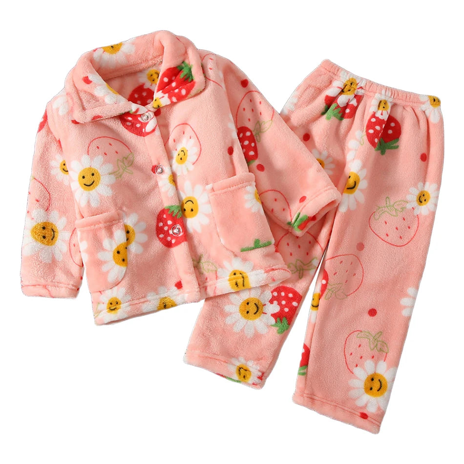 Premium Kids Coral Fleece Winter Pajama Set