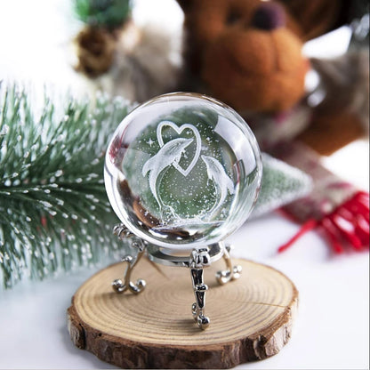 3D Solar System Crystal Ball with Stand