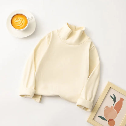 Glomexia Kids Cozy Cartoon Turtleneck Tee – Unisex Long Sleeve