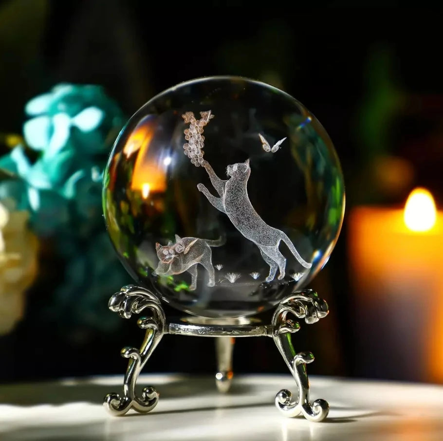 3D Solar System Crystal Ball with Stand
