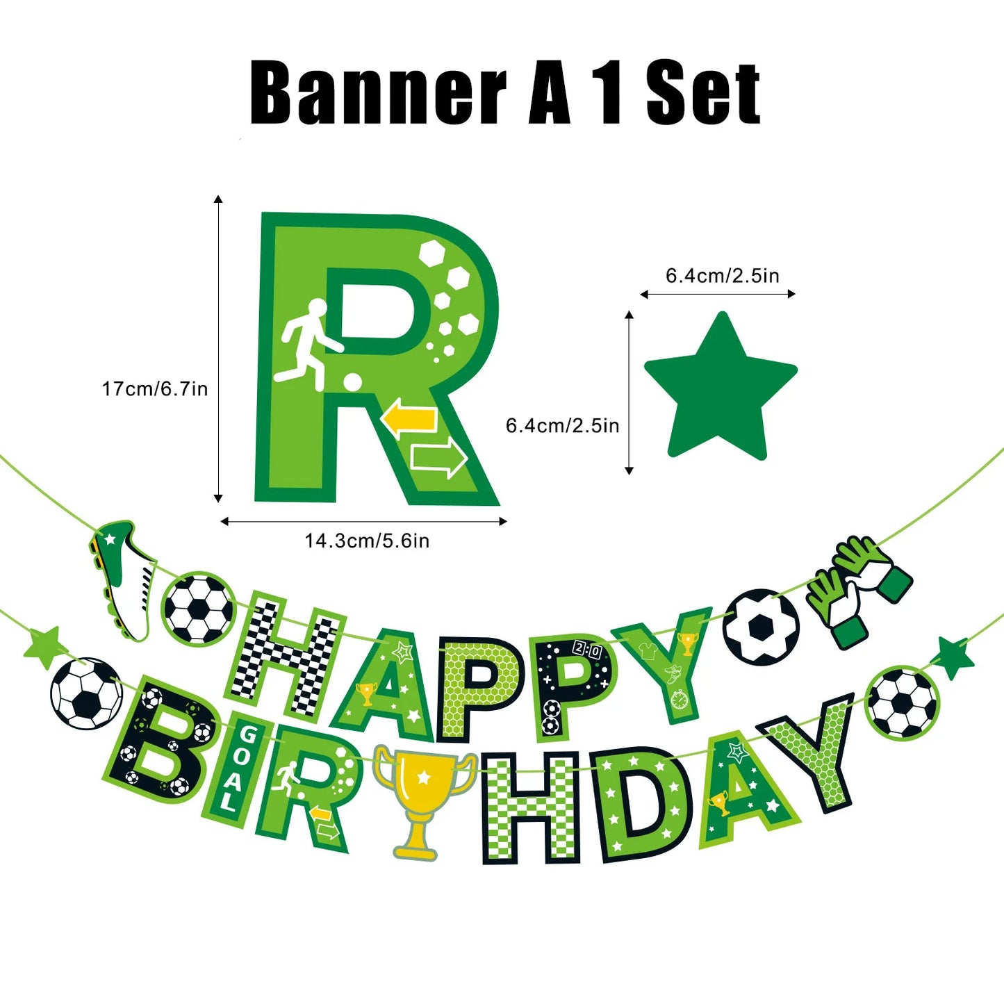 Soccer Football Birthday Party Decoration Set
