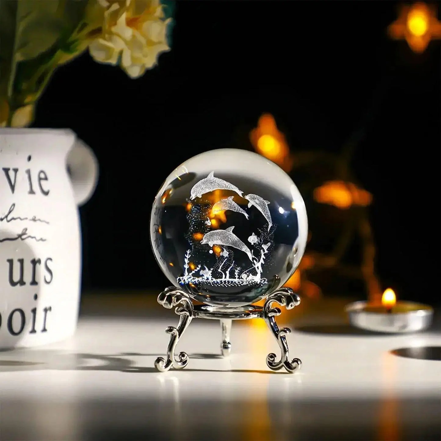 3D Solar System Crystal Ball with Stand