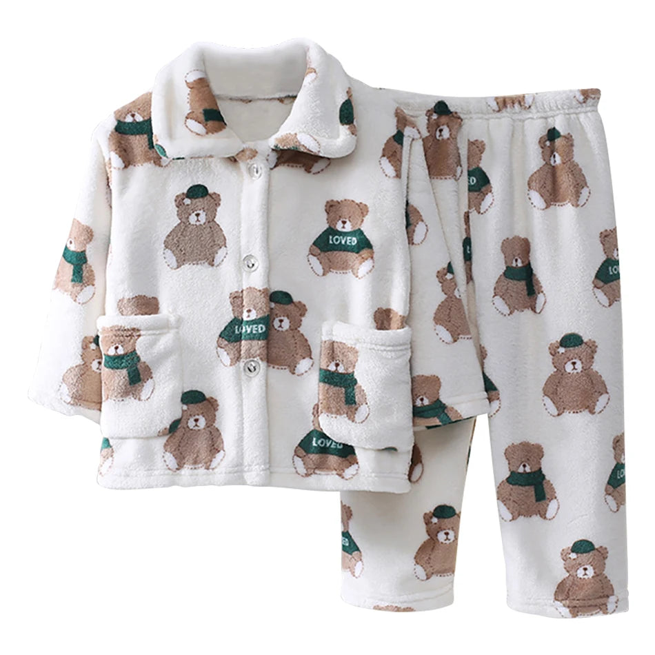 Premium Kids Coral Fleece Winter Pajama Set