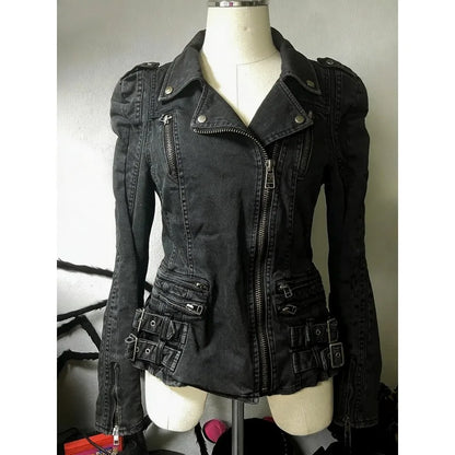 Rhinestone Hooded Crop Jacket
