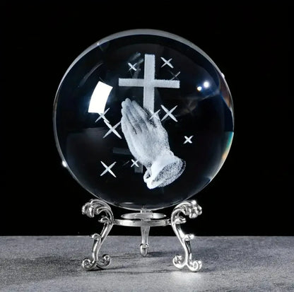 3D Solar System Crystal Ball with Stand