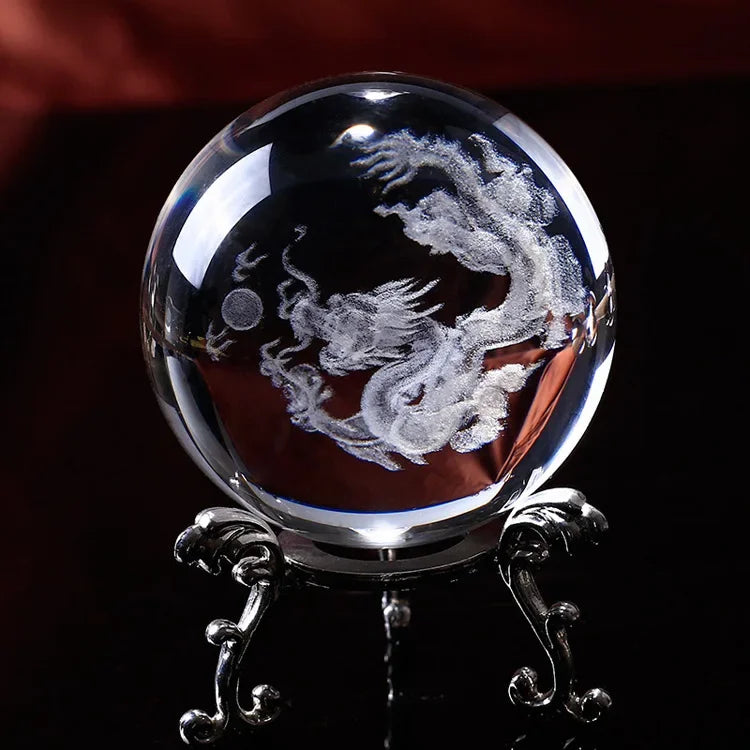 3D Solar System Crystal Ball with Stand