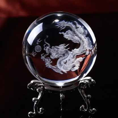 3D Solar System Crystal Ball with Stand
