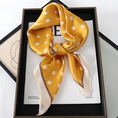 Women’s Luxury Cat Print Silk Square Scarf (70cm)