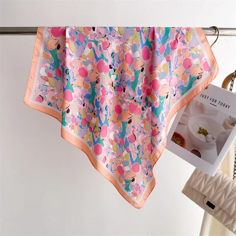 Women’s Luxury Floral Printed Silk Scarf