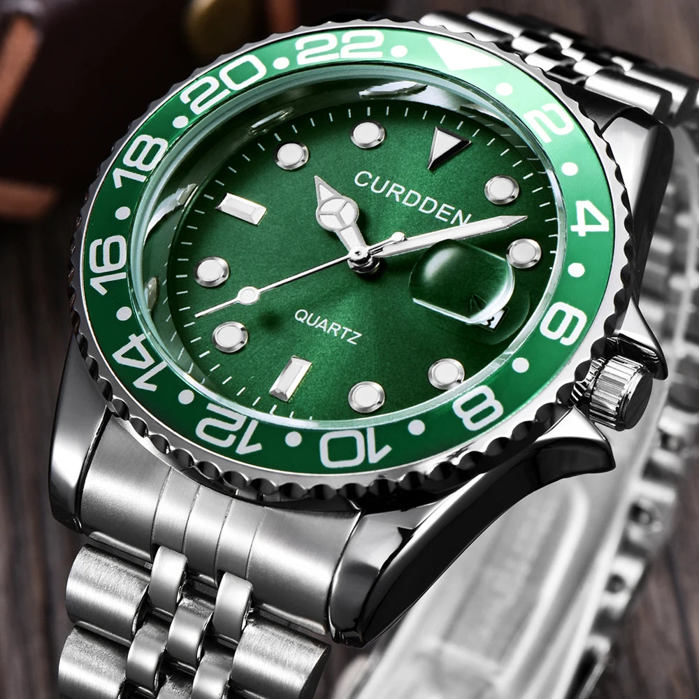 Glomexia Men’s Green Quartz Watch 💚