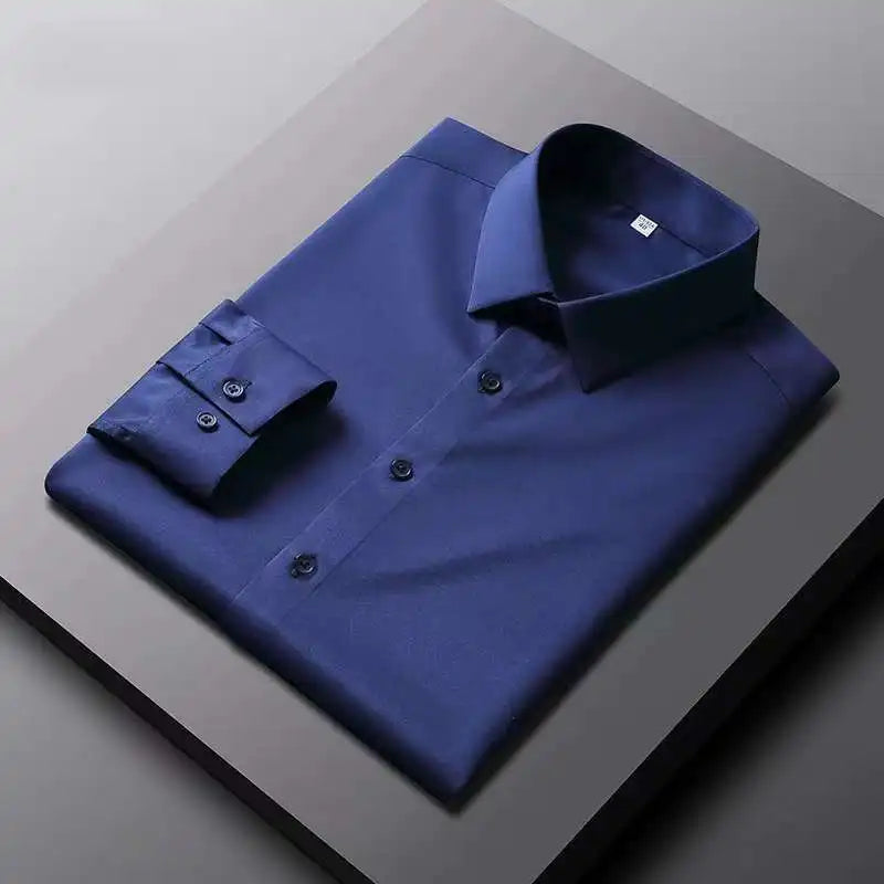 Men’s Solid Long Sleeve Non-Iron Business Shirt