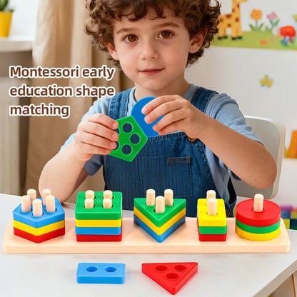 Kids Geometric Building Blocks Set – Early Learning Educational Toy
