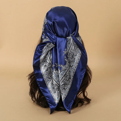 Premium 90x90 Paisley Fashion Scarf | Women Headband | GLOMEXIA