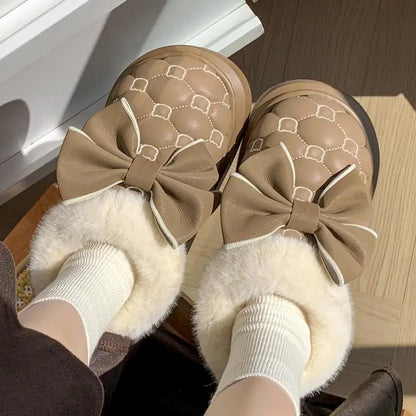 Women Bowknot Platform Ankle Boots