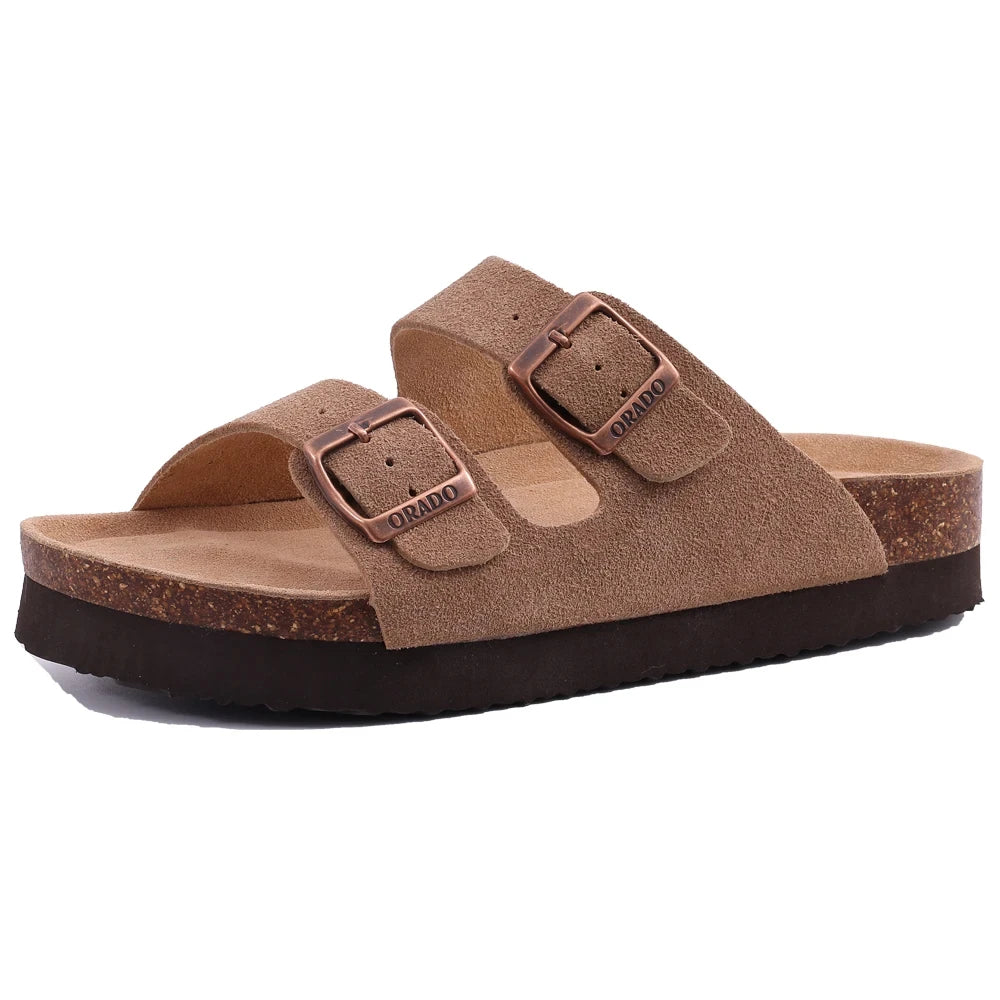 🥿 Suede Cork Clogs – Arch Support Comfort Mules (Unisex)