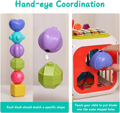 7-in-1 Baby Sensory Shape Sorter Toy – Montessori Learning Set