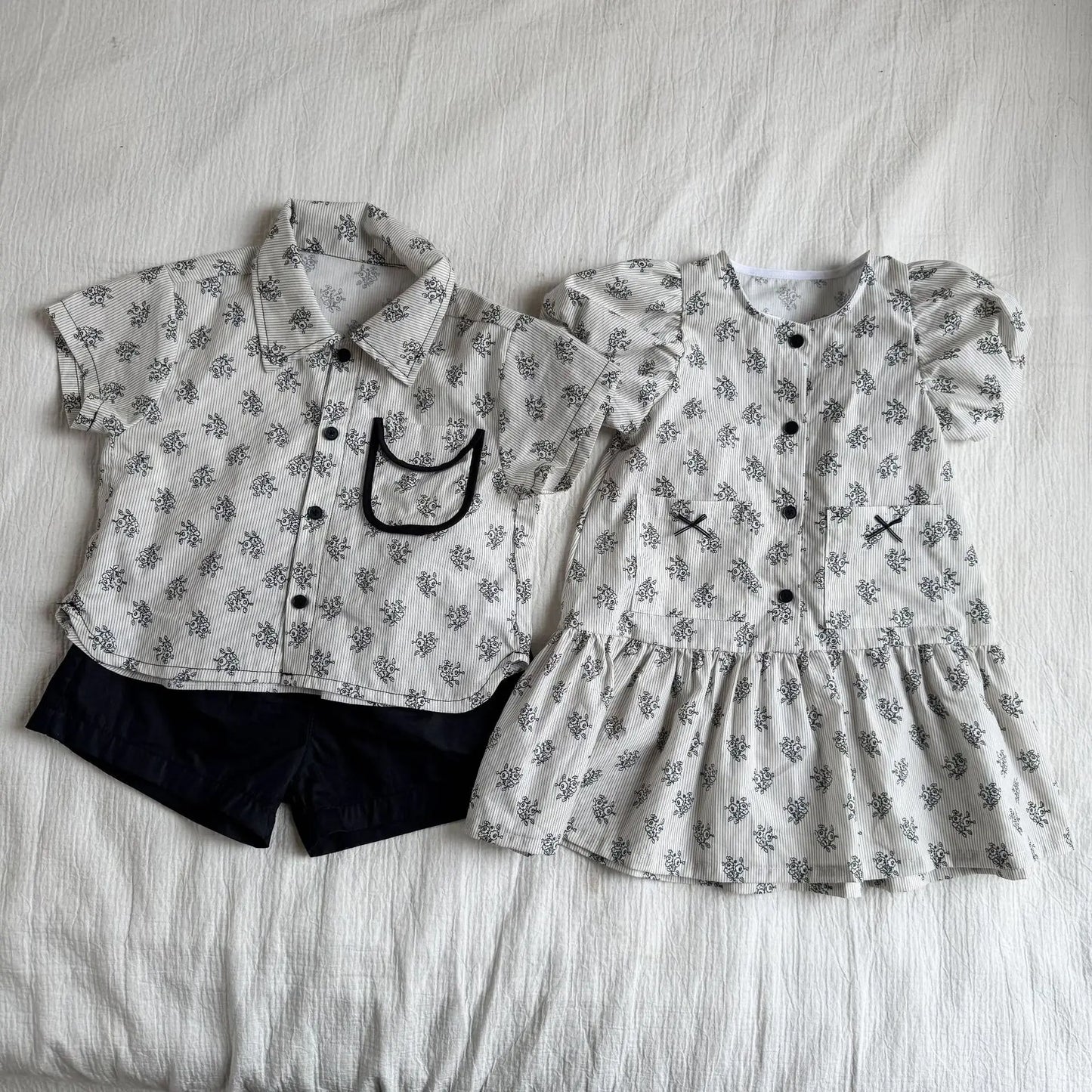 👕👗 Kids Summer Floral Sibling Outfit Set 🌸